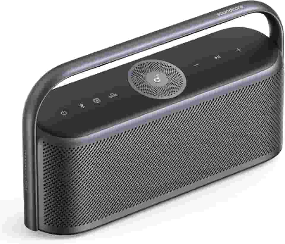 Soundcore Motion X600 da Anker Caixa de Som Portáteis Bluetooth, Áudio Espacial Hi-Res, 50W Sem Fio, IPX7 à Prova D'Água, Pro EQ, Entrada AUX, Ideal para Casa, Escritório, Quintal e Banheiro, Preto