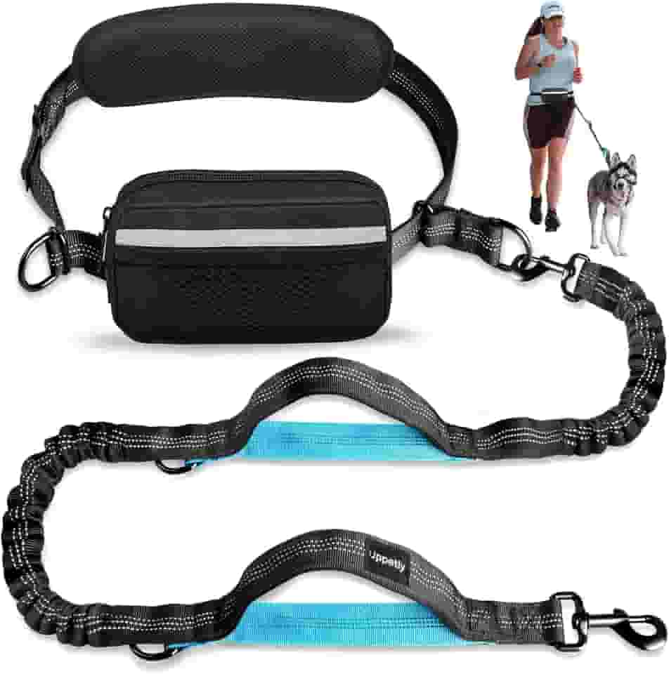Coleira cachorros para Grande Porte, Sistema Duplo de Amortecedores 55kg, Hands-Free com Bolso Removível, Elementos Reflexivos, para coleira peitoral para cachorros, coleira peitoral para gato