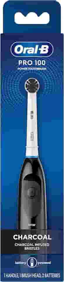 Oral-B Escova de dentes elétrica Pro 100 carvão, alimentada por bateria, preta