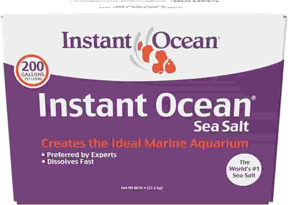 Instant Ocean Sal marinho para aquários marinhos, livre de nitrato e fosfato, 200 galões