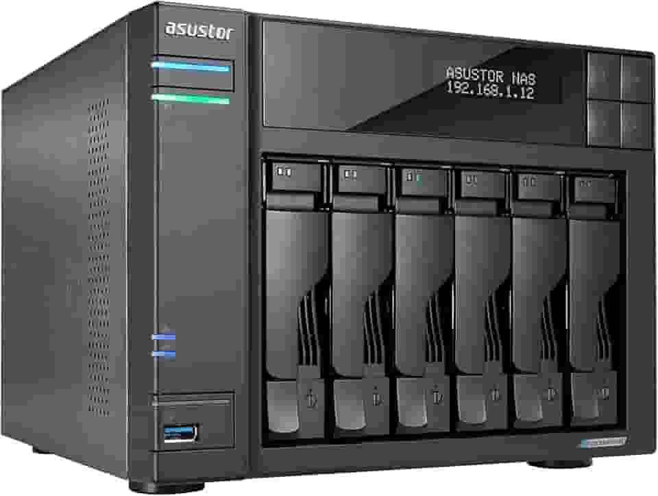 Storage NAS Asustor Lockerstor 6 Gen2 AS6706T (Intel Celeron N5105 Quad-Core 2.0GHz (burst up 2.90 GHz)/8GB SO-DIMM DDR4 Max.16GB/2x 2.5 Gigabit Ethernet (2.5G/1G/100M)/6Baias/Max.120TB/TORRE/4 x M.2