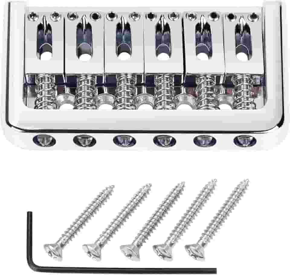 Banworks Guitarra Elétrica Com Ponte Fixa, Sem Tremolo, 6 Cordas, Cordas De 52,5 Mm (2-1/16"), Conjunto Hardtail Para Strat St Tele Jt/Gdqq-01 Cromado