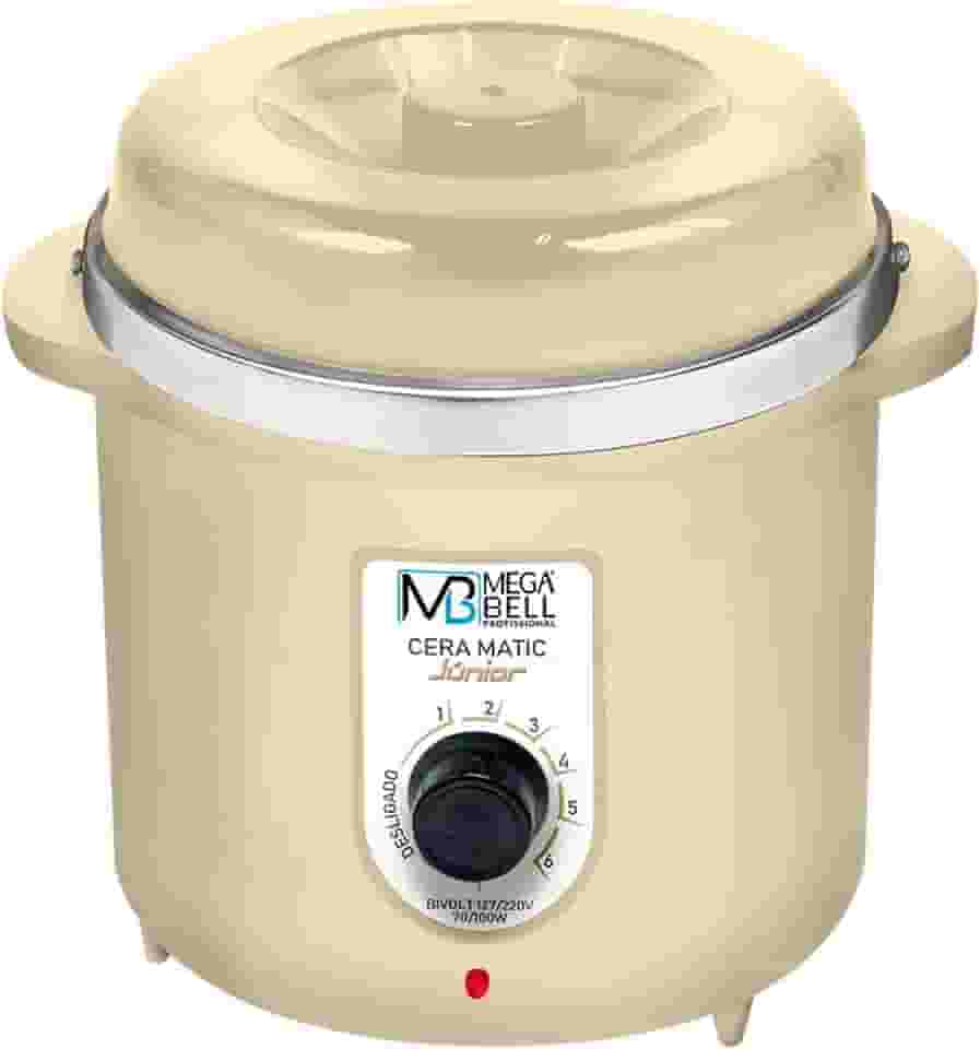 Mega Bell, Panela aquecedora de cera para depilação, Termocera, Cera-Matic Júnior, Sem refil, Bivolt, 400g, Beje