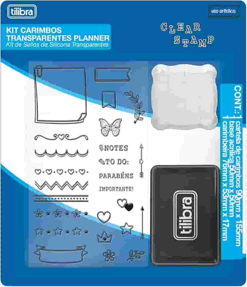 Tilibra - Kit Clear Stamp Planner - Blister com 3 Unidades