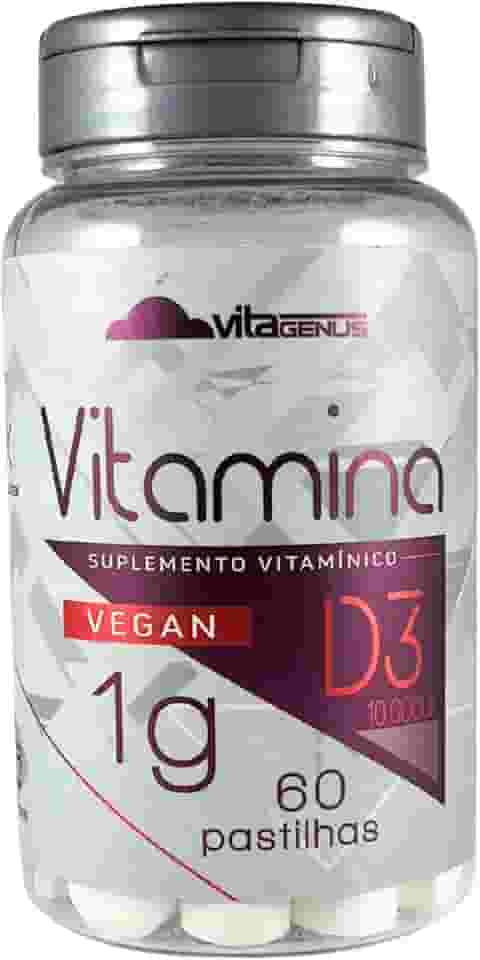 Vitamina D3 10.000UI 60 comprimidos Vegan Sem Lactose Sem Glúten VitaGenus
