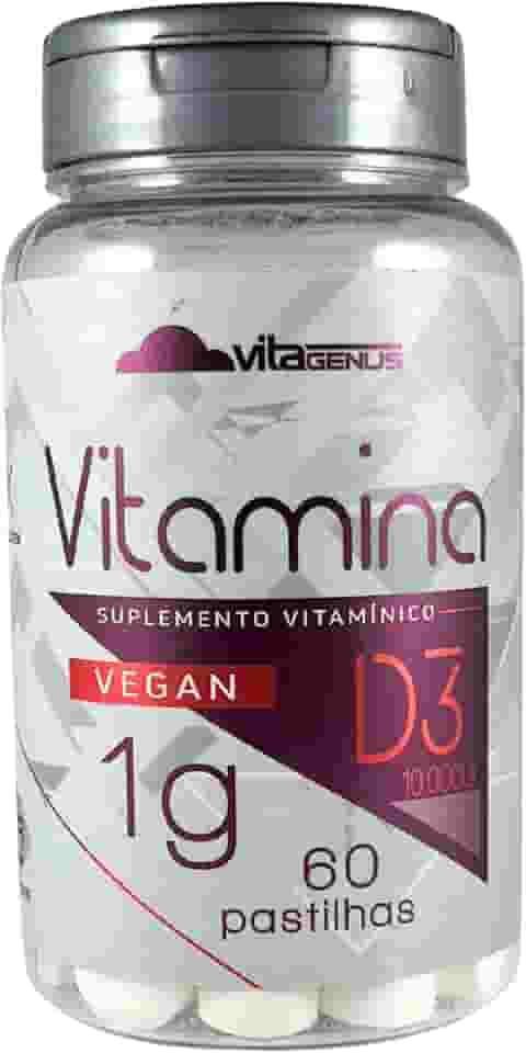 Vitamina D3 10.000UI 60 comprimidos Vegan Sem Lactose Sem Glúten VitaGenus
