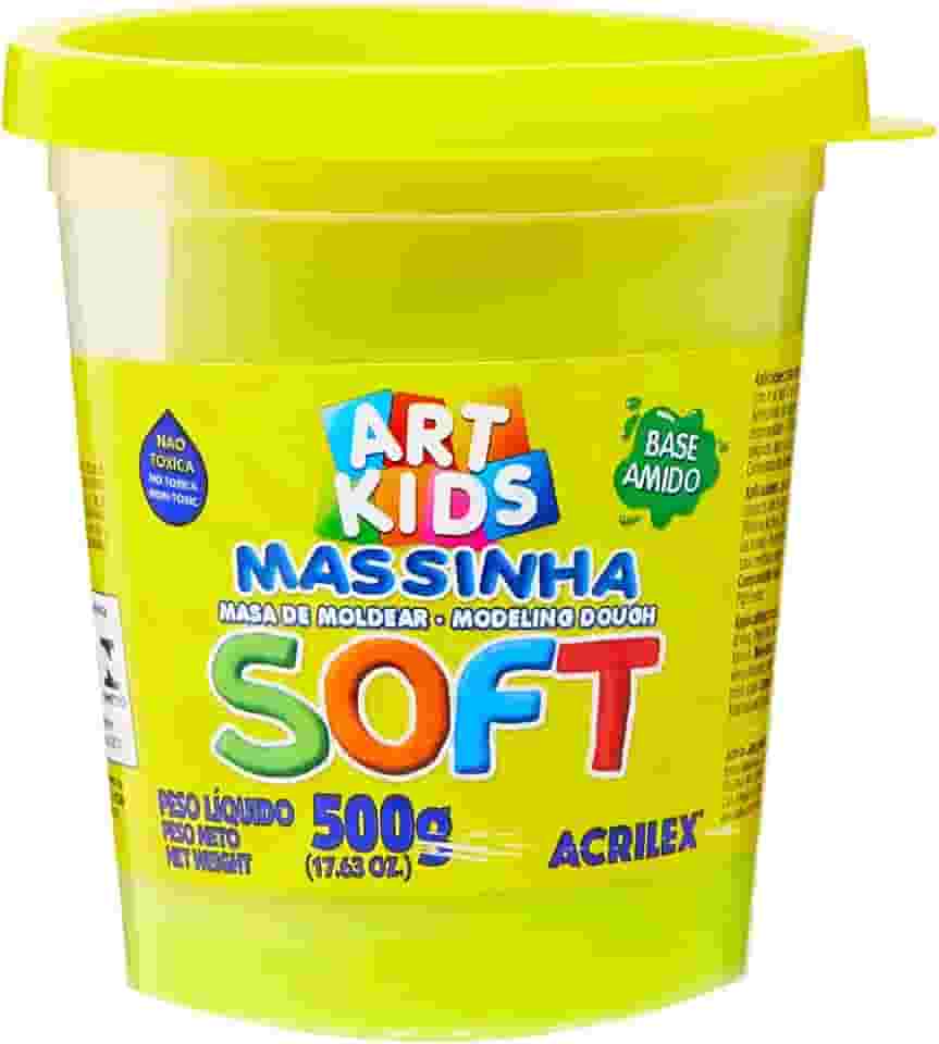 Acrilex Soft Massa de Modelar, Amarelo (Limão), 500 g