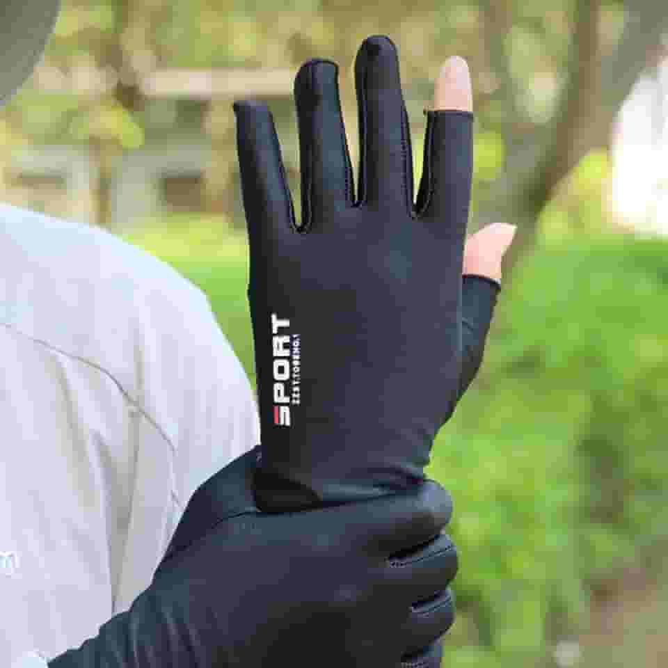 Luvas de tricô de secagem rápida para atividades ao ar livre, luvas antiderrapantes de proteção solar de verão para pesca, dirigir