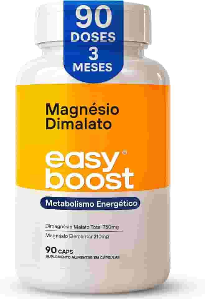 Magnésio Dimalato 100% Easy Boost 750mg magnesio por cápsula - total de 90 Cápsulas