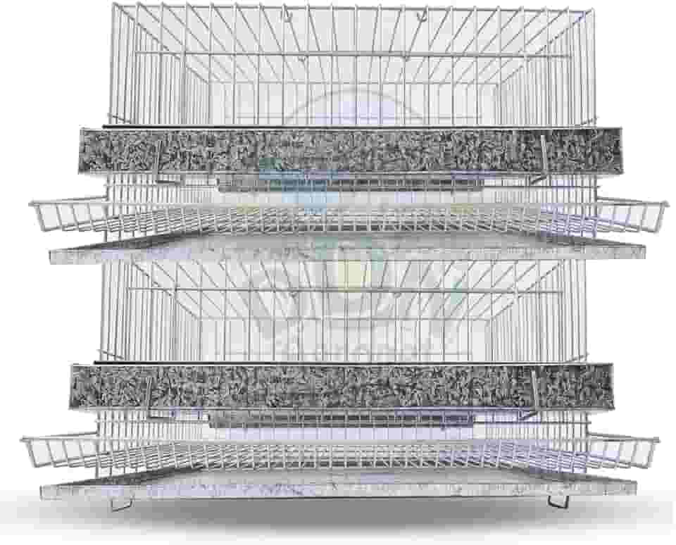 Kit 2 Gaiola Codorna Mini Chinesa Viveiro Bateria 30 Poedeiras Completa