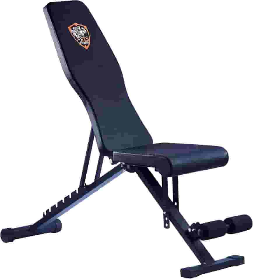 Banco Regulável de Academia 3 em 1, Supino Reto, Inclinado e Declinado, Dobrável, Estrutura em Aço, Preto ITS Fitness