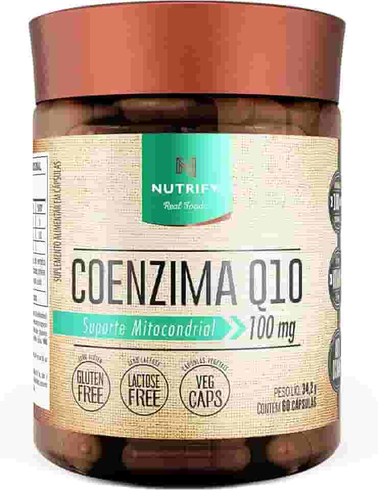 Nutrify - Coenzima Q10 100mg por Dose - Multivitamínico - Suporte Mitocondrial Enriquecido com Vitamina E - Ação Antioxidante - 60 Cápsulas