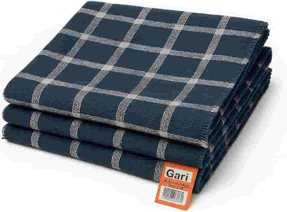 Kit 3 Panos de Chão para Rodo Piso Limpeza Domestica Super Absorventes, Azul Marinho Xadrez, 65x45cm, Secagem Rápida