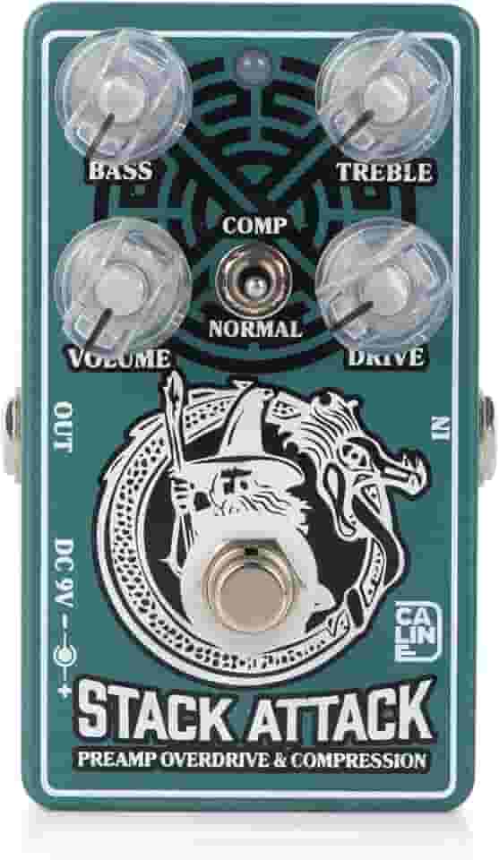 Caline Cp-509 Stack Attack Preamp Overdrive e Pedal de Compressor True Bypass Em Liga de Alumínio