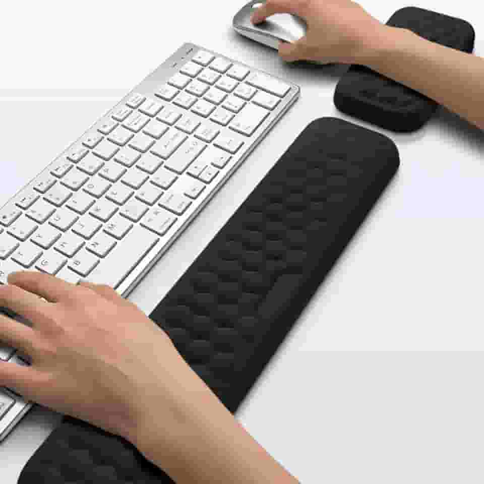 Suporte Ergonômico de Pulso, Espuma de Memória, Antiderrapante, Suporte Pulso Teclado e Mouse, Confortável e Estável