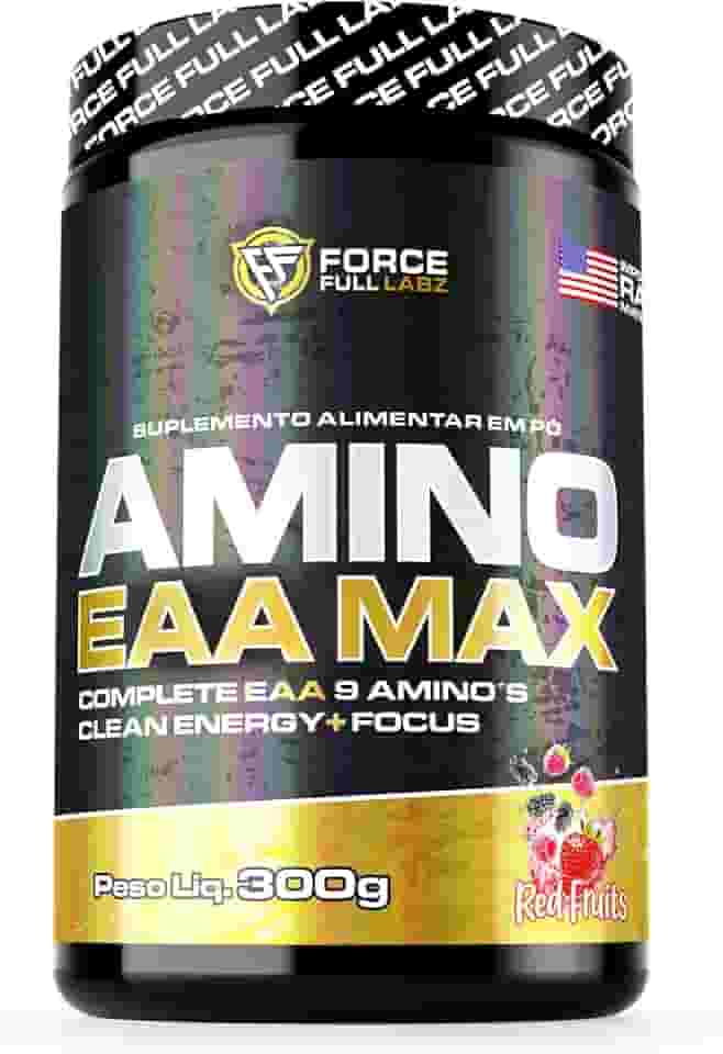 AMINO EAA MAX 9 Aminoácidos Essenciais 300g Ação Pós Treino/Intra Treino With Eletrolytes - Force Full Labz (Red Fruits (Frutas Vermelhas)