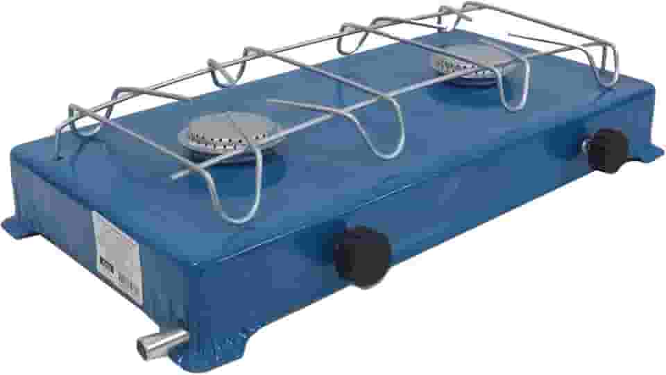 Jolly Fogão Portátil de Camping Duas Bocas A Gás Azul GLP