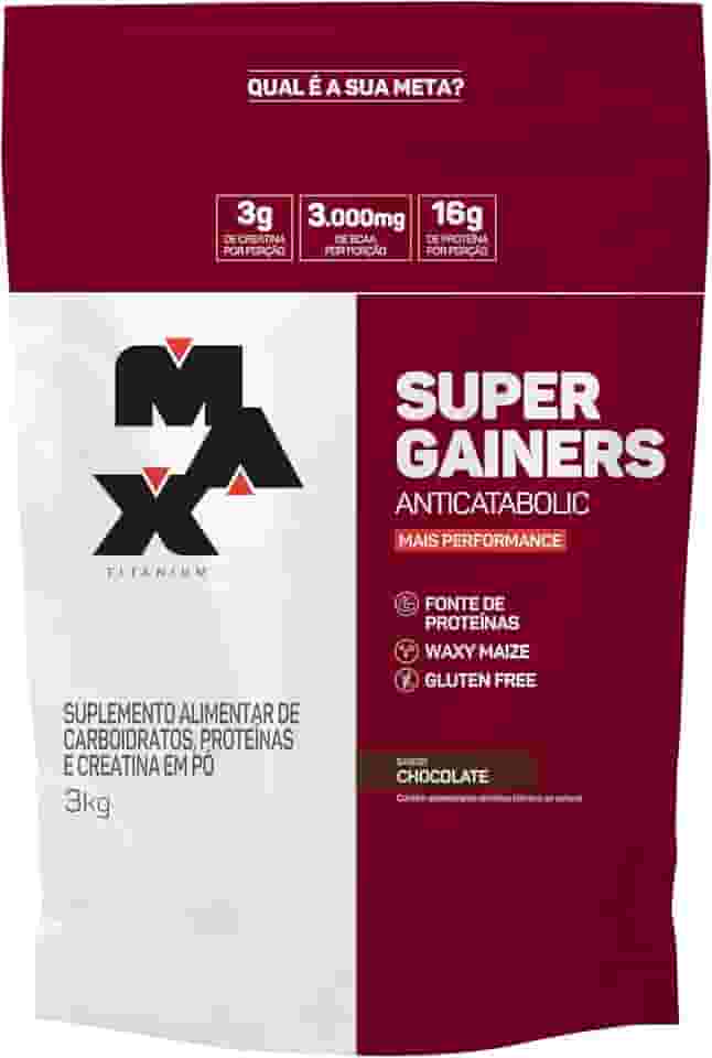 Super Gainers (3kg) - Sabor Chocolate, Max Titanium