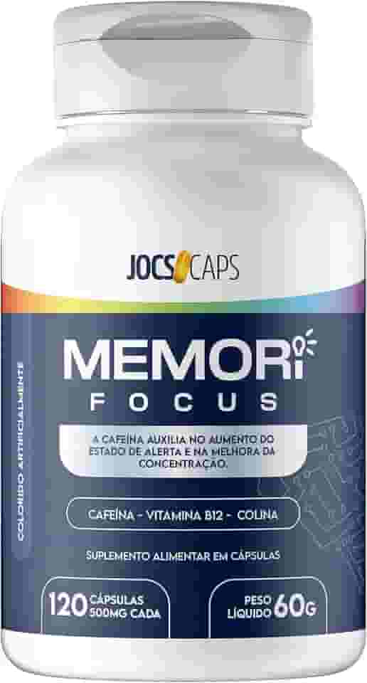 Memori Focus - Suplemento para Foco, Memória e Concentração; Com L-Tirosina, Colina, Arginina e Inositol; Energia Mental e Bem-Estar Emocional; 120 Cápsulas