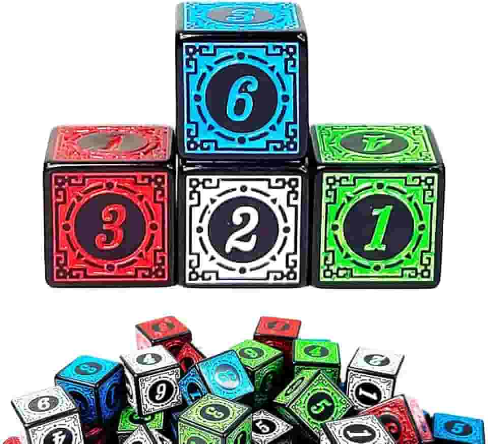 Kit 4 Dados D6 Runas - 6 faces- RPG