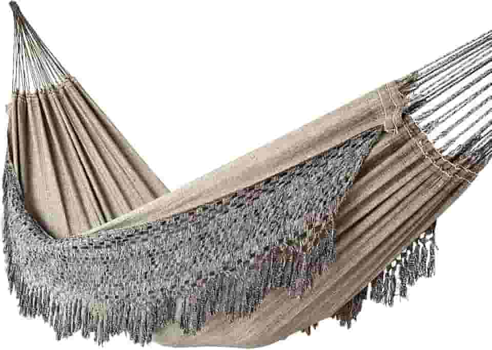 Rede de Dormir Casal Balanço de Algodão Reforçada 4,20m x 1,60m Cor Cinza