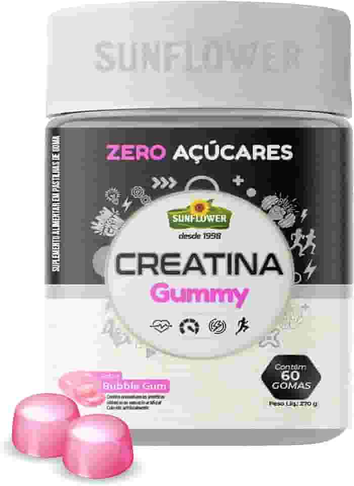 Creatina Gummy | Creatina em Goma Monohidratada 60 un Sabor Bubble Gum – Praticidade e Sabor para Sua Performance - Sunflower