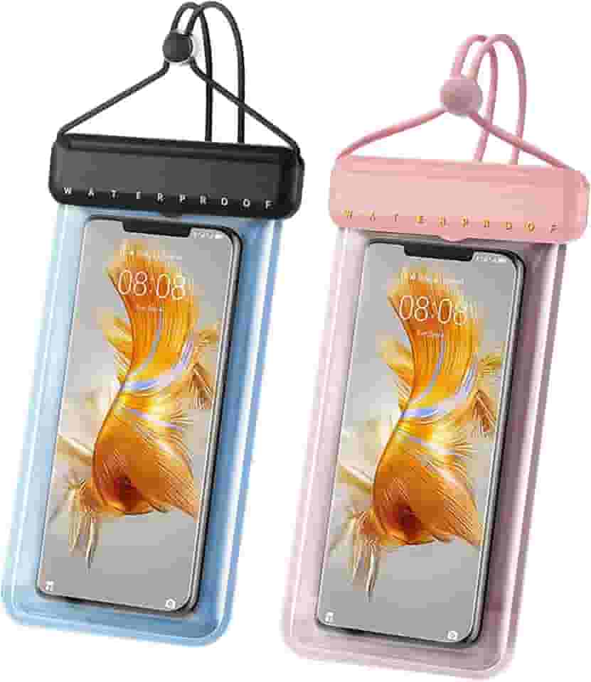 [Pacote com 2] Bolsa universal impermeável para celular, IPX8 à prova d'água, bolsa seca para iPhone 15 14 13 12 11 XS XR X Pro Max Plus Mini, sacos secos à prova d'água para mergulho na