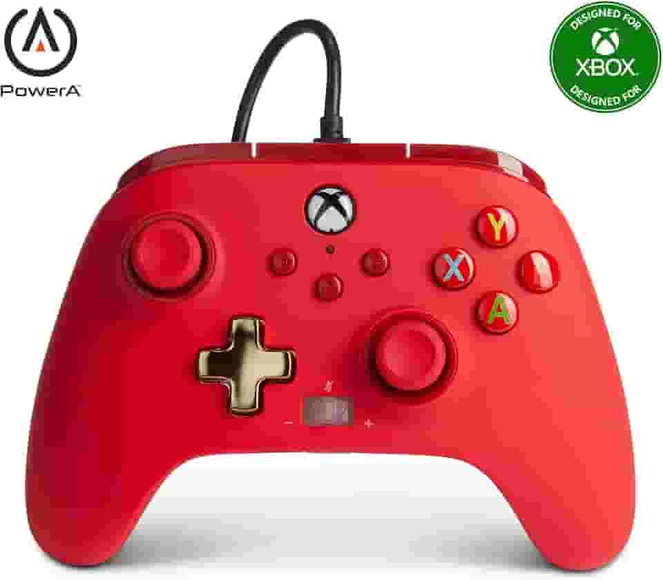 PowerA Enhanced Wired Controller for Xbox - Red, Gamepad, Wired Video Game Controller, Gaming Controller, Xbox Series X|S, Xbox One - Xbox Series X