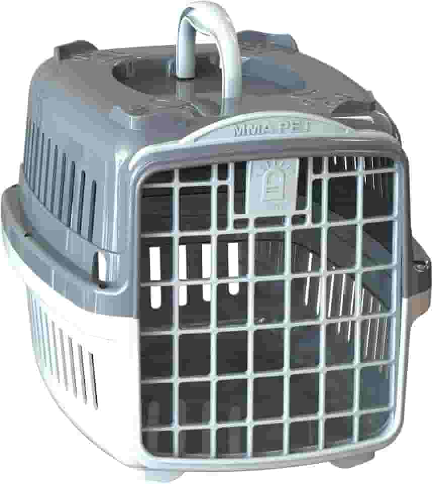 Caixa de Transporte Pet Gatos e Cães Pequeno Médio e Grandes (Cinza, Nº2 até 10kg)