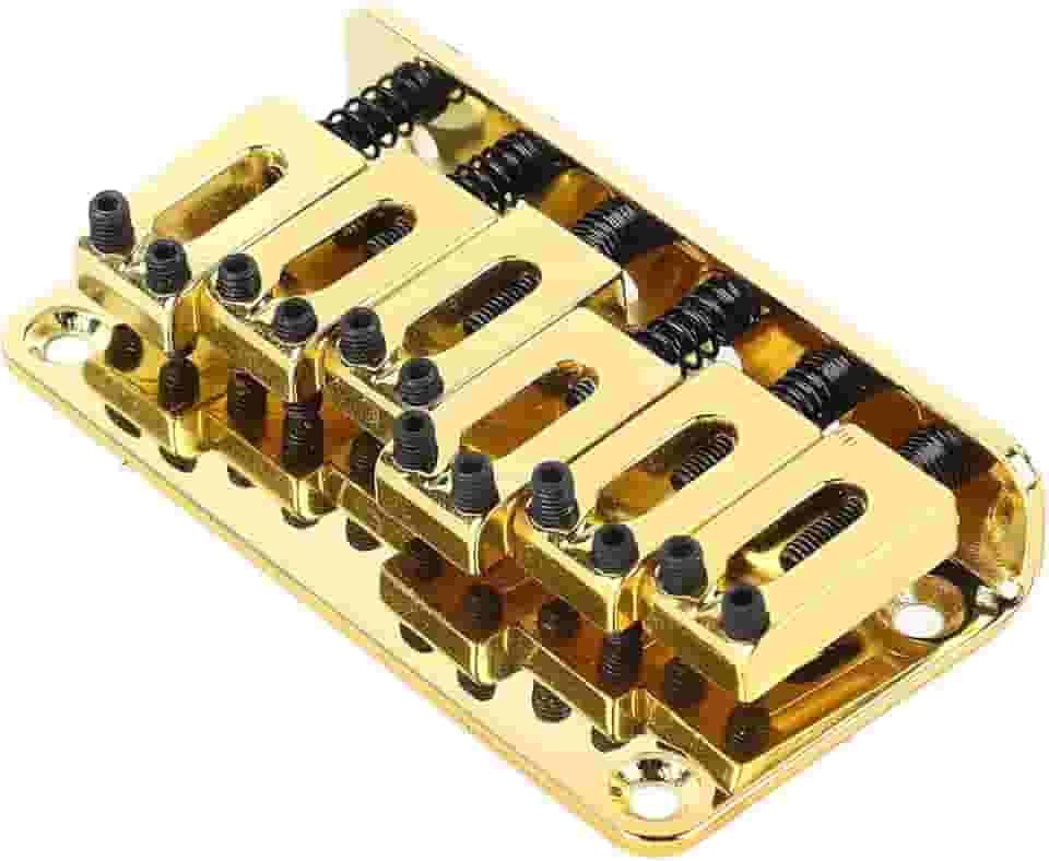 Ponte Fixa Hardtail Para Guitarra Stratocaster 6 Cordas Dourada