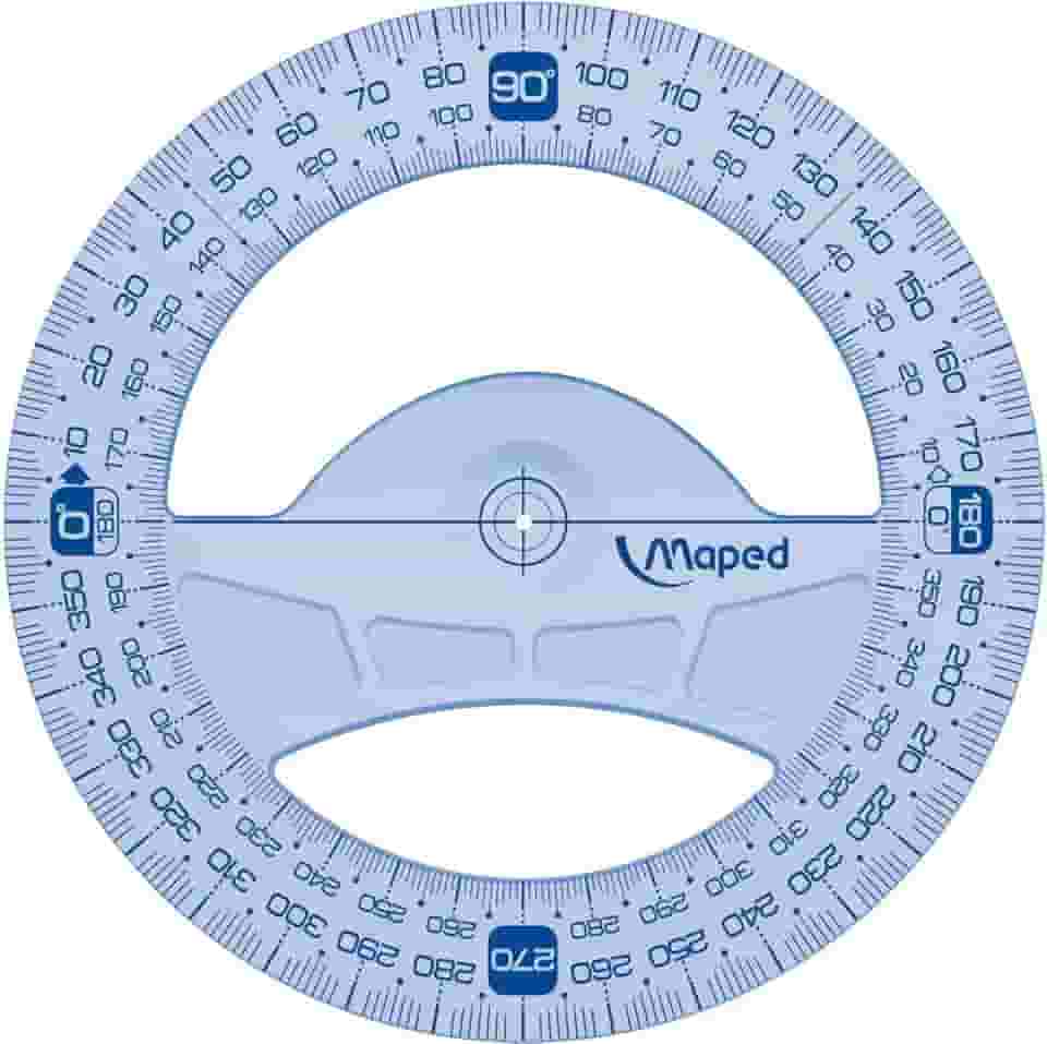 Transferidor 360°/12cm, Maped, Geometric, 242360, Transparente