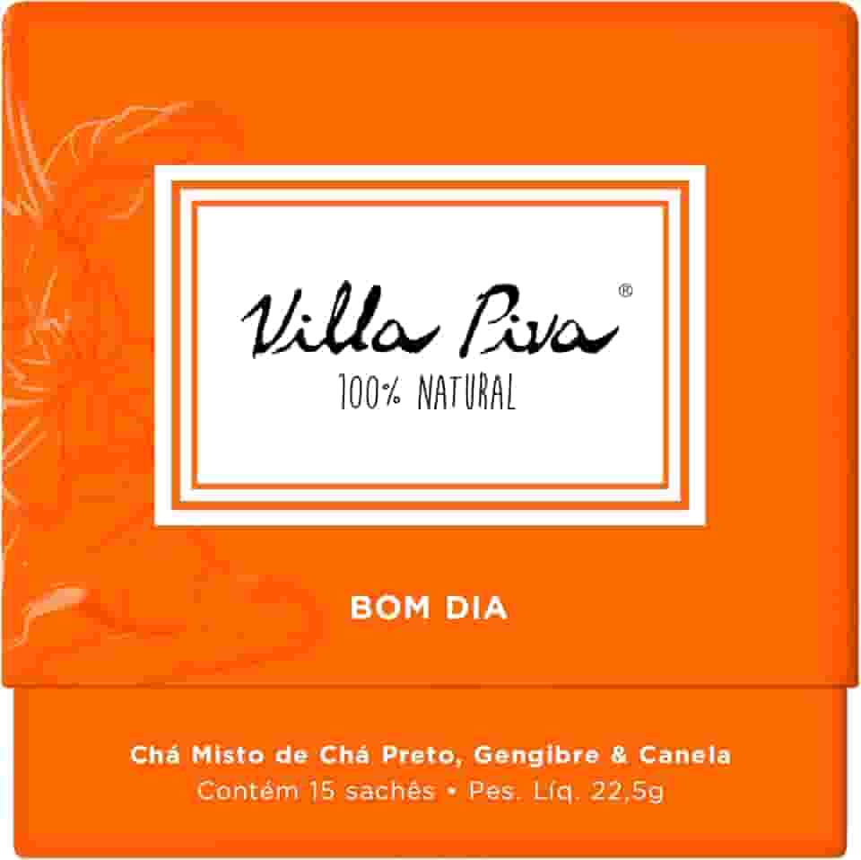 Villa Piva, Chá para infusão, Bom dia, Sabor blend de Chá Preto, Mate Tostado, Canela-do-Ceilão, Hortelã, Gengibre & Alecrim, 15 saches
