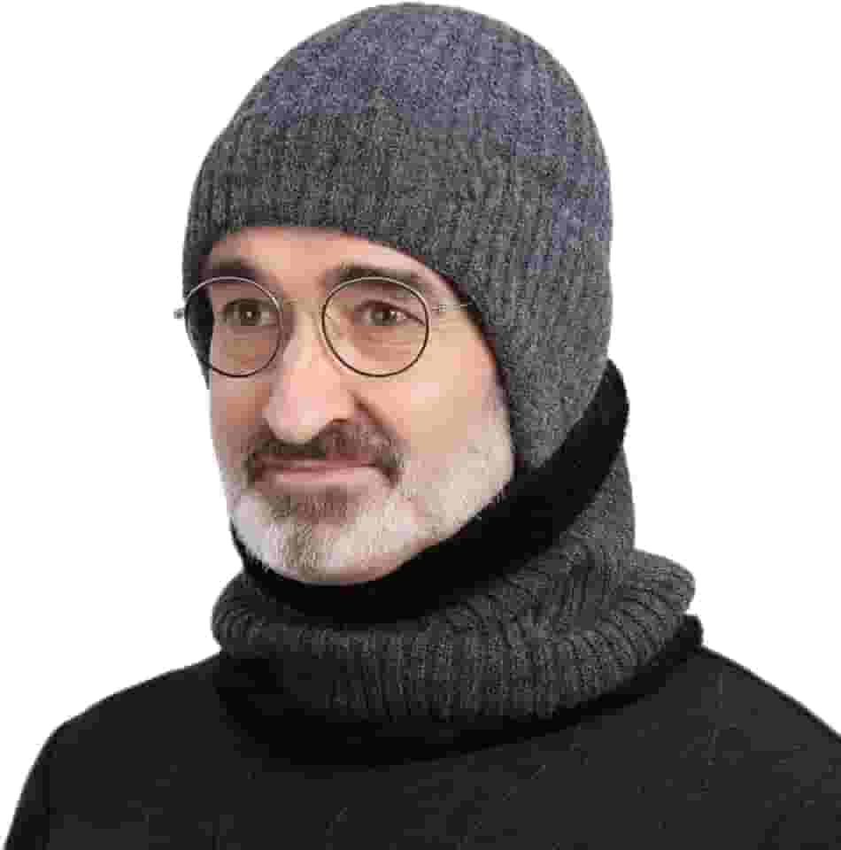 Gorro de inverno quente com aba de orelha, gorro adulto sênior para clima frio com proteção de ouvido