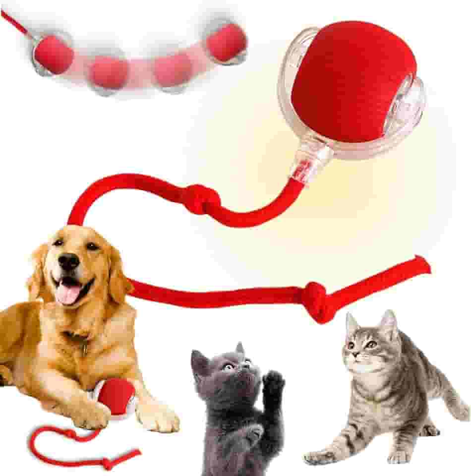 Bola Interativa Giratória Automática para Gatos e Cães, Brinquedo Inteligente com Rolamento, Vermelho, Verde e Cinza Gurumania