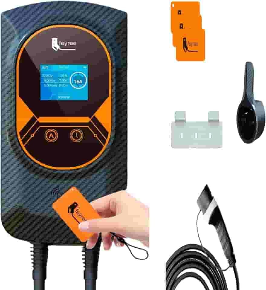 Carregador para Carro Elétrico Portátil, 7,6KW 8-10-13-16-25-32A 85-264V Type 2, Cabo de 5M,Carregador EV Tipo 2 para Carros Elétricos e Híbridos,Uso interno/externo,conexão de celular wi-fi/app