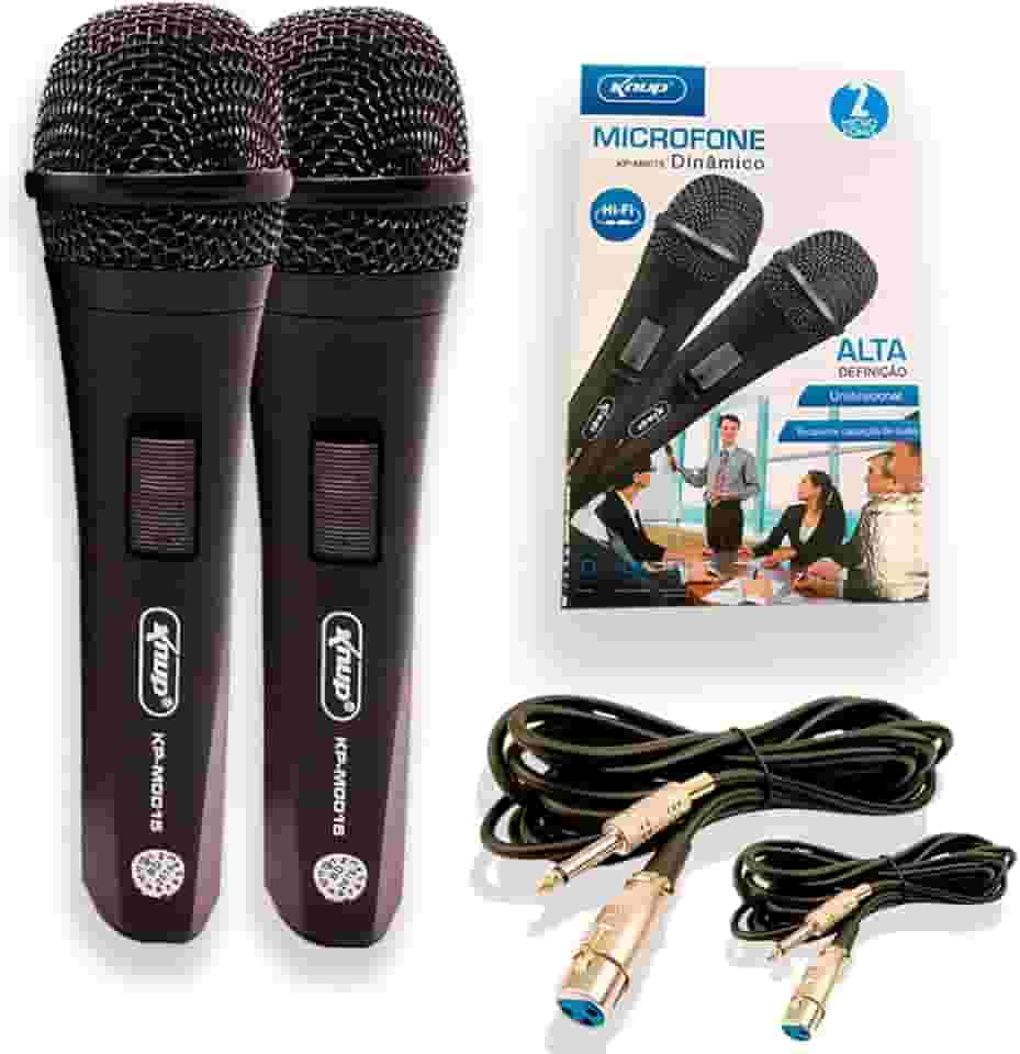 Microfone Com Fio Duplo Profissional Modelo KP-M0015