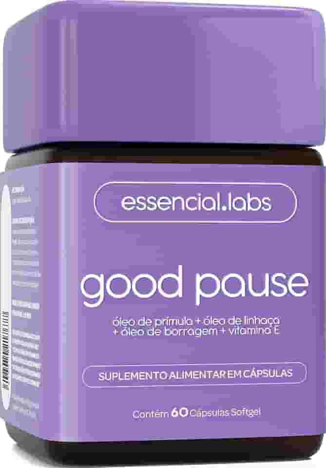 GOOD PAUSE - Fórmula Exclusiva para a Menopausa e TPM com PRIBOLIN um blend poderoso de Óleo de Prímula, Óleo de Borragem, Òleo de Linhaça e Vitamina E - 60 Cápsulas Softgel