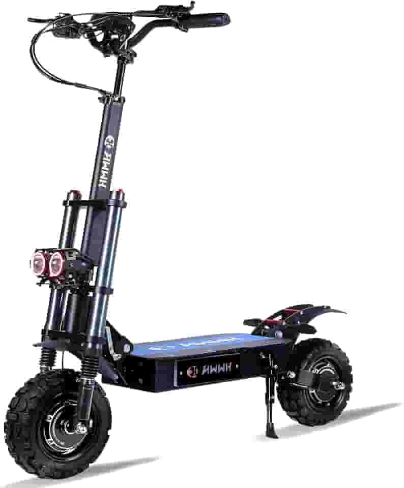Scooter elétrico dobrável skate elétrico todo-o-terreno adultos acelerador punhos rotativos potente motor duplo 11 polegadas pneus sem câmara todo o terreno bateria de lítio de 60 V 40 Ah