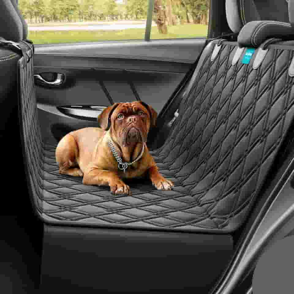 Capa Pet Impermeável Protetora de Banco Traseiro de Carro Protege de Danos Pelos e Xixi Lavável na Máquina Porta Malas Universal - Duke & Dixie