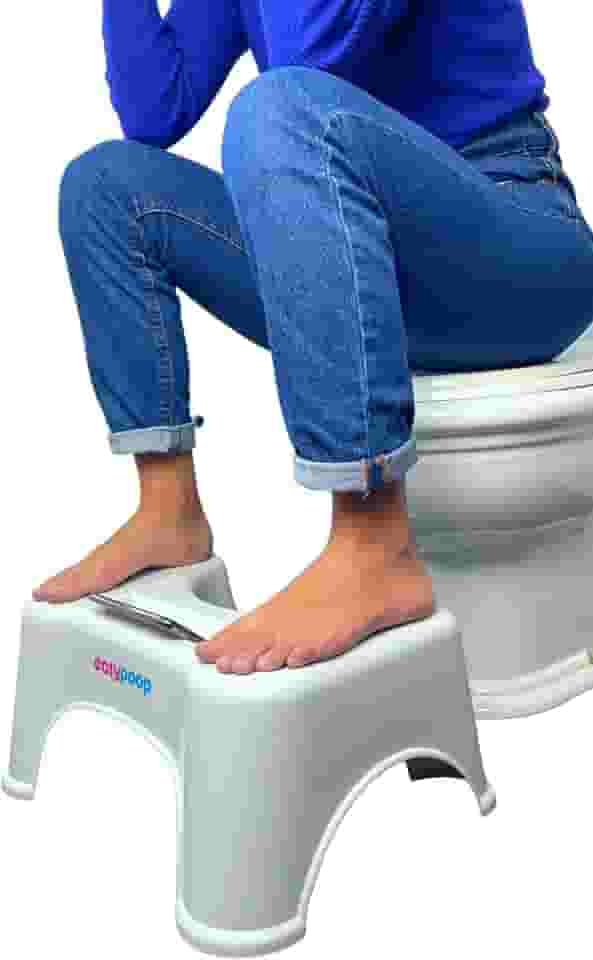 Banquinho de Cócoras Ergonomico Vaso Sanitário Apoio de Pés Para Evacuar EASYPOOP Suporte de Celular, Antiderrapante