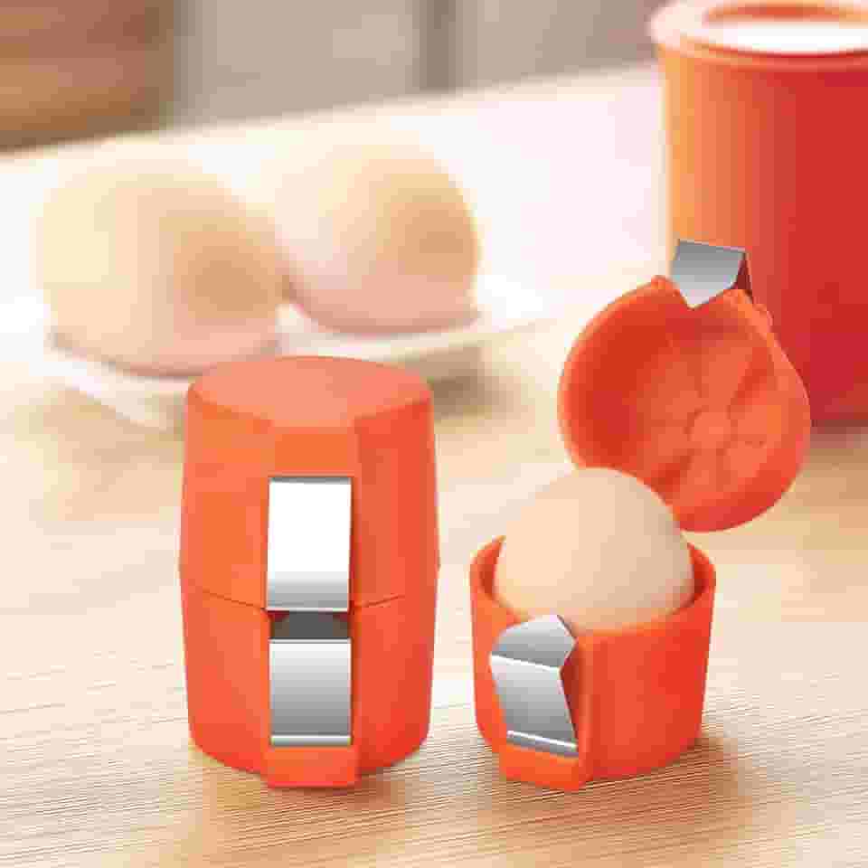 Ferramentas de separação de ovos, abridor de casca de ovo portátil para ovos crus, quebrador de ovos portátil multifuncional de cozinha doméstica com lâmina de aço inoxidável para assar e cozinhar