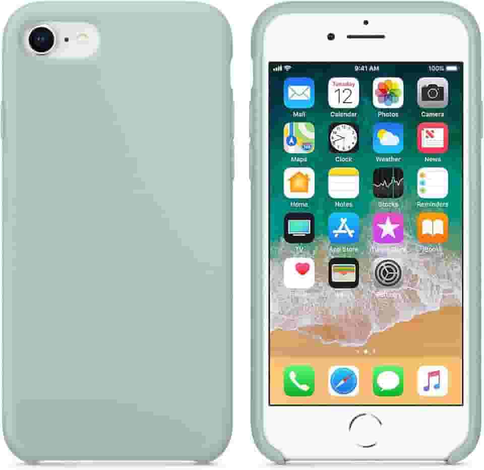 Capa Case Capinha Silicone Interior Aveludado para iPhone 7/8 / SE2 - Verde Água Claro