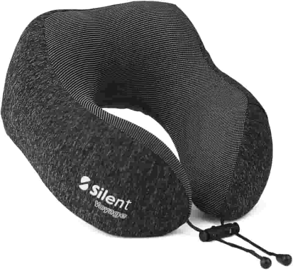 Travesseiro Apoio Encosto de Pescoço Silent para Viagem Ergonômico em Forma de U - Travesseiro ,ótimo para viajar,dormir, relaxar em casa e no trabalho (Preto Mesclado)