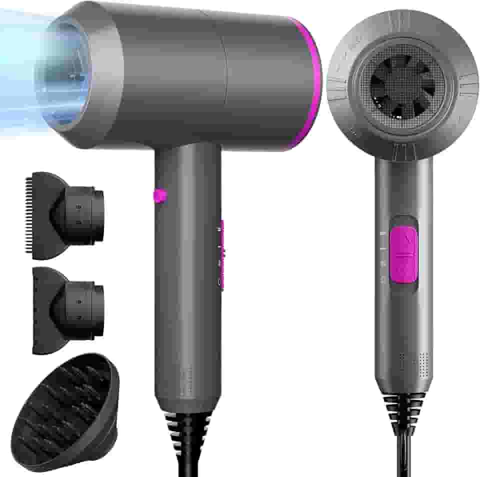 Ionic Hair Dryer 2000W Salon Performance AC Motor Styling Tool / Hair Dryer Professional Blow Dryer Negative Ion Fast Drying for Hair Care 3 Heating / 2 Speed / Cold, for Home Travel Hotel
