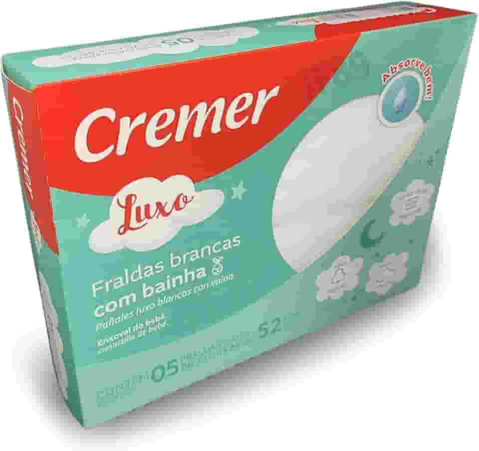 Fralda de Pano Com Bainha Dupla Camada Cremer Luxo 5 Unidades
