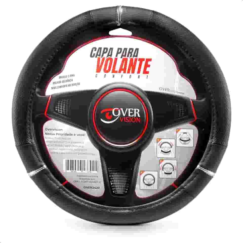 Capa Protetora de Volante 3 Anéis Couro Sintético Confort Universal