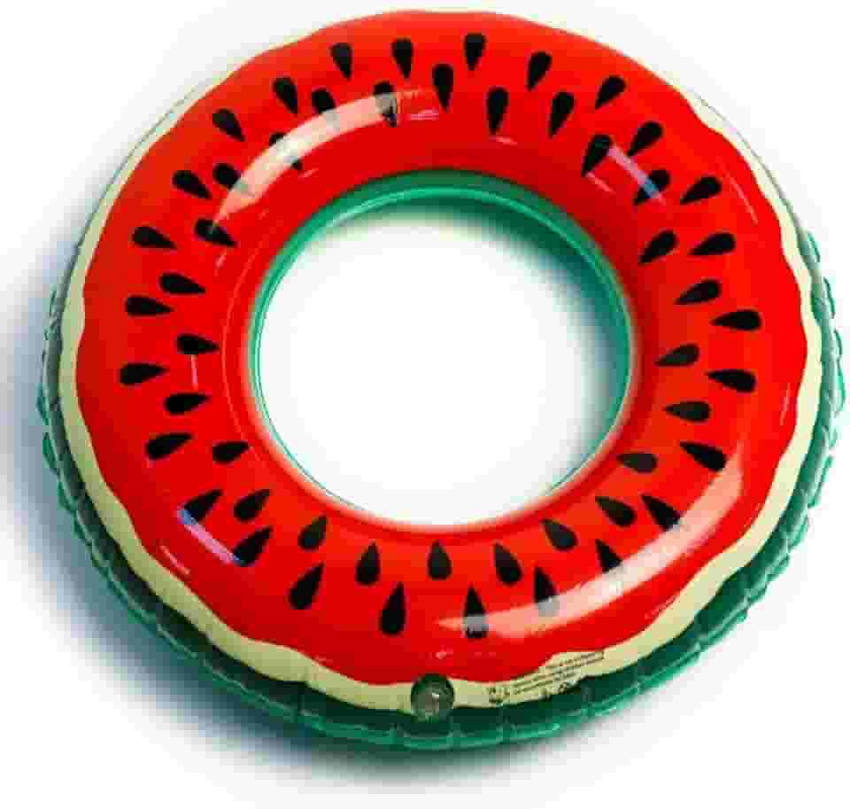 Boia Inflável Melancia 80 cm – Design Divertido, PVC Reforçado, Fácil de Inflar, Compacta para Viagem – Ideal para Piscina, Praia e Verão