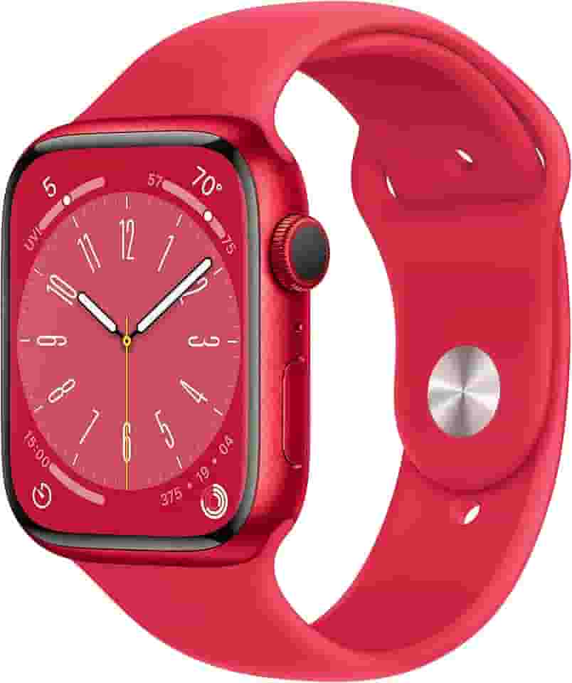 Apple Watch Series 8 (GPS + Cellular), Smartwatch com caixa (PRODUCT) RED de alumínio – 45 mm • Pulseira esportiva (PRODUCT) RED – Padrão