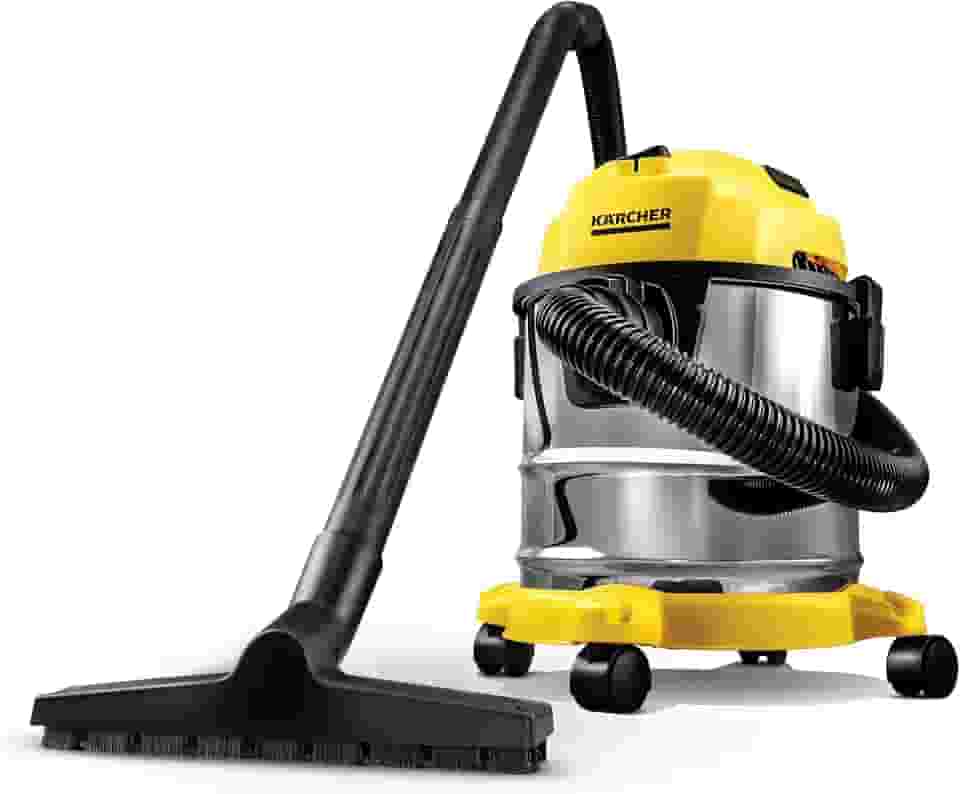 Kärcher Aspirador WDL 1s 3 em 1 - Aspira Pó e Água + Função Soprador com Alcance de 7,5 metros. Potência de 1700W - Tanque Inox