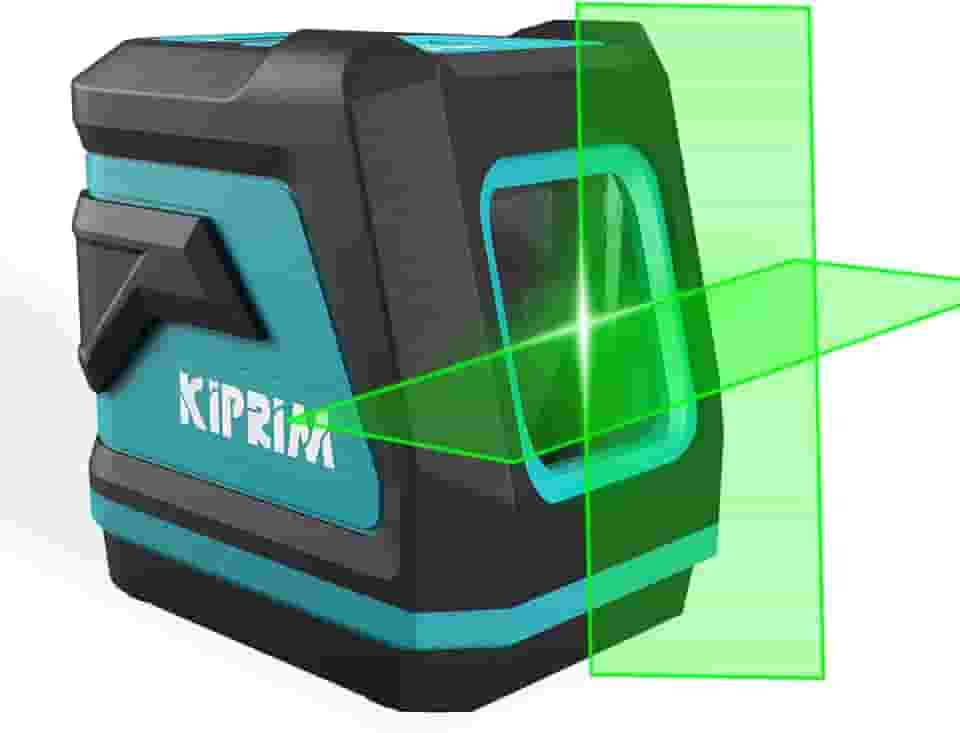 Kiprim Nível de laser verde LV8 com visibilidade aprimorada, brilho ajustável, modo manual/autonivelamento/pulso, baterias e bolsa de transporte incluídos